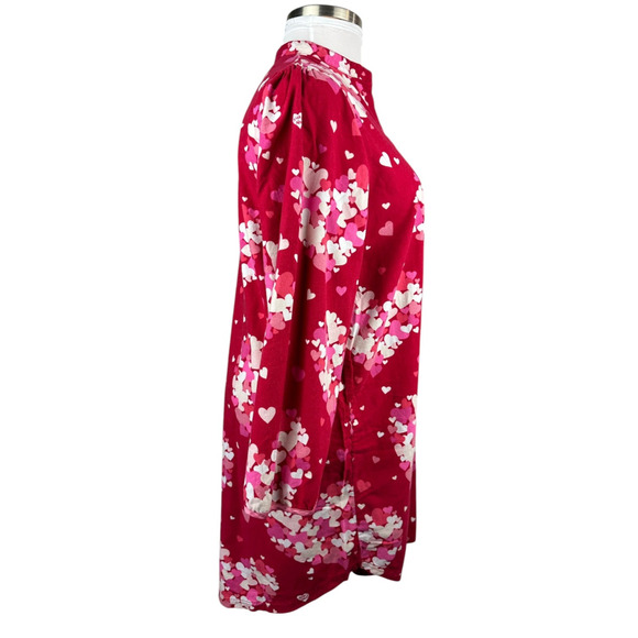 Nick & Nora Hearts Flannel Cotton Nightgown Love Valentine Red Pink XXL *Flawed - Picture 6 of 16